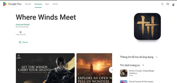 Truy cập Google Play, tìm kiếm game và chọn đăng ký 