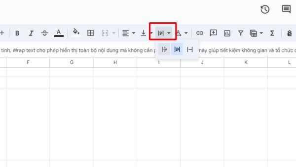 Nhấn chọn biểu tượng Xuống dòng (Wrap text) 
