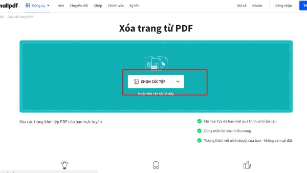 Nhấn Chọn các tệp 