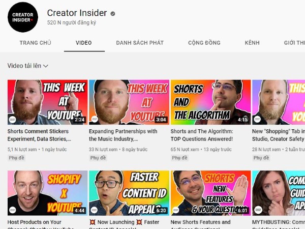 Creator Insider cập nhật các thay đổi của YouTube