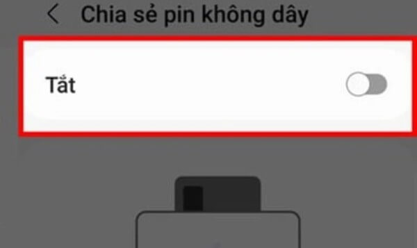 Tắt tính năng Chia sẻ pin không dây