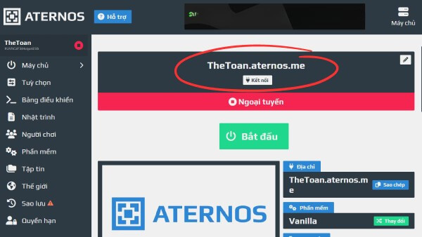 Lấy địa chỉ server