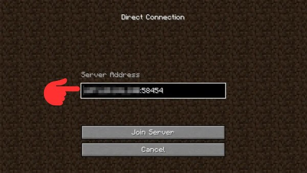 Nhập địa chỉ server vào ô trống > chọn “Join Server”