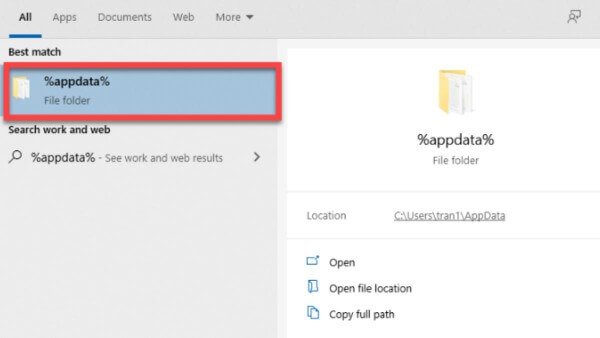 Nhập %appdata% và truy cập .minecraft/saves