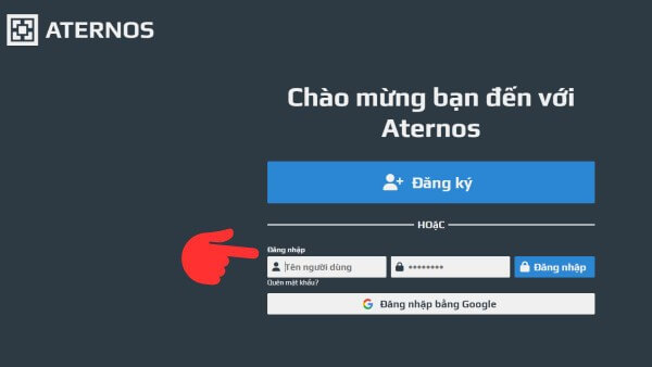 Chọn Đăng nhập bằng Google