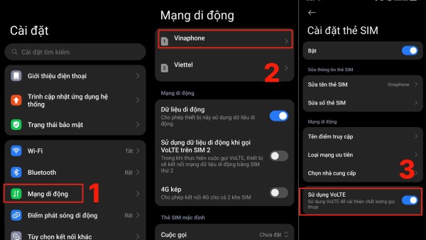 Bật tính năng Cuộc gọi VoLTE hoặc VoLTE Calls
