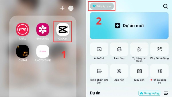 Mở ứng dụng Capcut