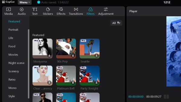 Capcut Pro cung cấp đa dạng công cụ đồ họa 