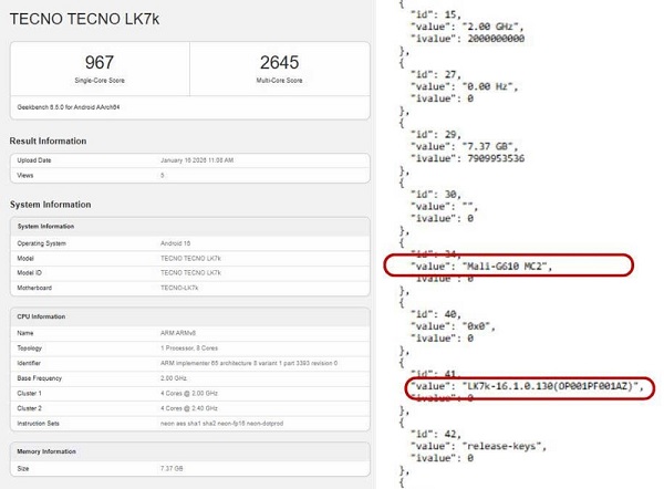 TECNO Pova Curve 2 5G được thử nghiệm trên Geekbench với hiệu suất ấn tượng