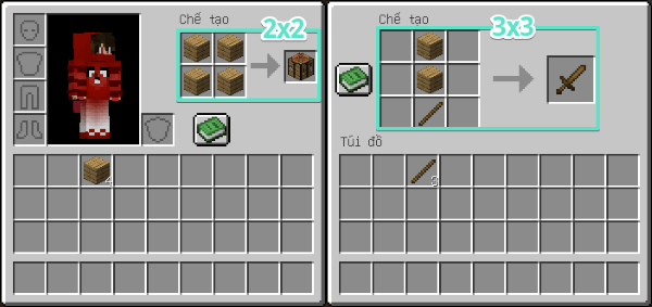 Những công thức chế tạo dụng cụ trong Minecraft
