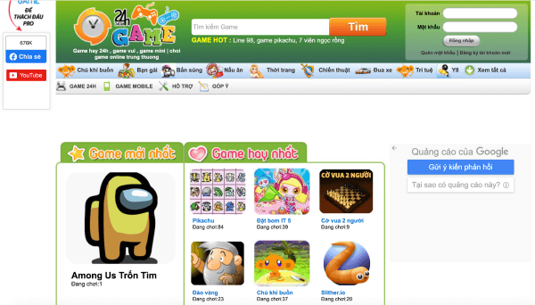 Website Game24h.vn