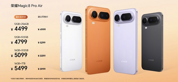 Chi tiết giá bán HONOR Magic8 Pro Air tại Trung Quốc