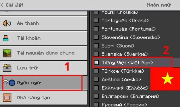 Mở Settings > Language > chọn Tiếng Việt 