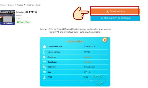 Tải file APK hoặc APK + OBB về máy