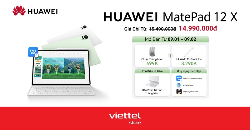 mở bán Huawei MatePad 12 X