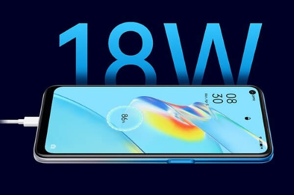 OPPO A54 được trang bị công nghệ sạc nhanh 18W