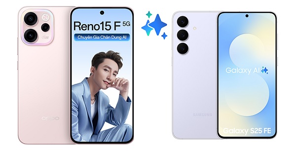 So sánh OPPO Reno15 F 5G và Samsung Galaxy S25 FE