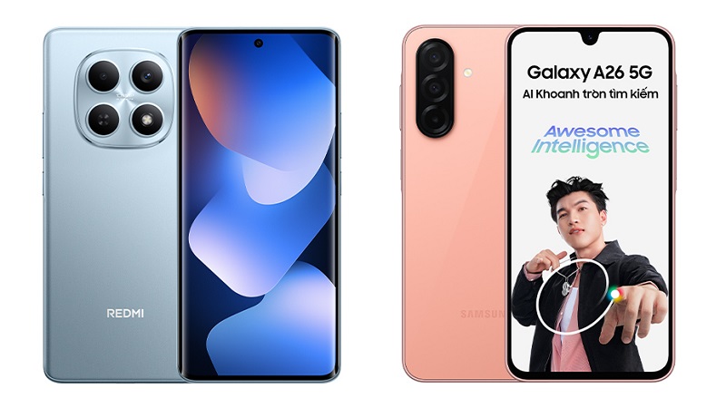 So sánh Xiaomi Redmi Note 15 4G và Samsung Galaxy A26 5G