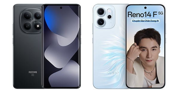 So sánh Xiaomi Redmi Note 15 5G và OPPO Reno14 F 5G