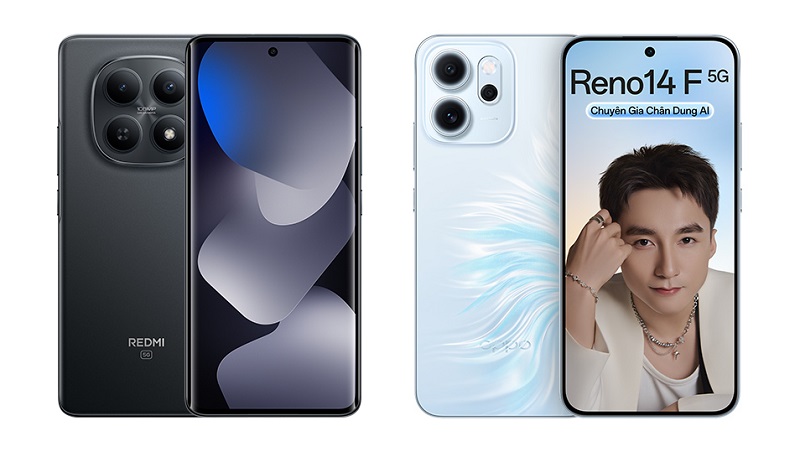so sánh Xiaomi Redmi Note 15 5G và OPPO Reno14 F 5G