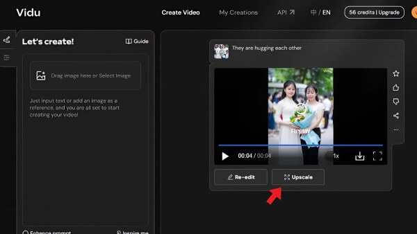 Nhấn “Create” và chờ AI xử lý video