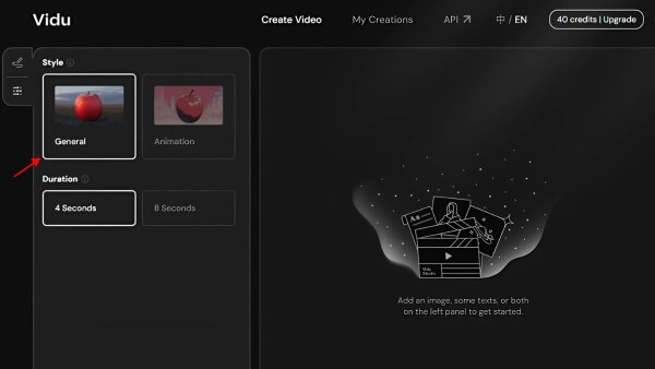 Chọn Duration để thiết lập thời lượng video 