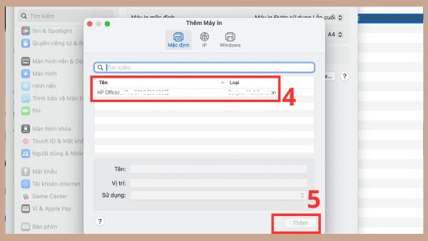 Nhấn Thêm máy in…