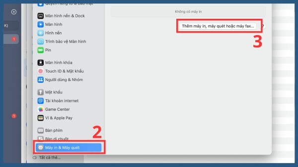 Chọn Thêm máy in