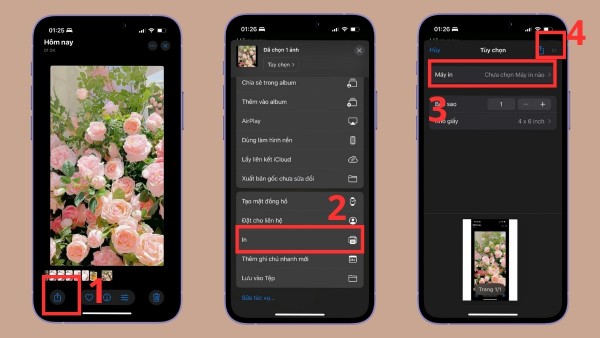 Chọn In để hoàn tất