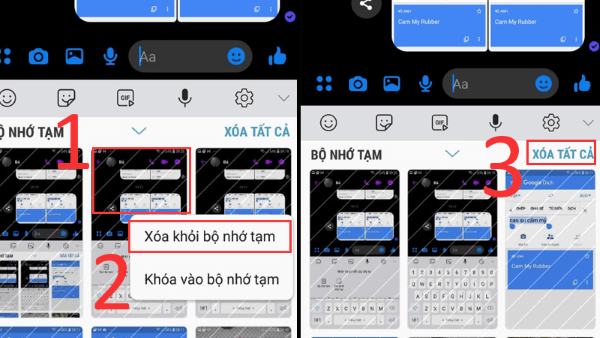 Chọn Xóa khỏi bộ nhớ tạm