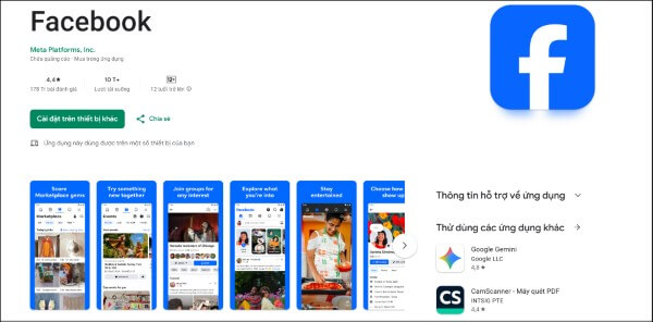 Cập nhật ứng dụng Facebook