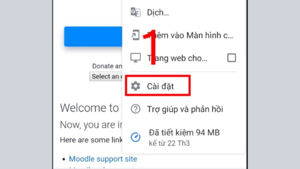 Chọn Cài đặt