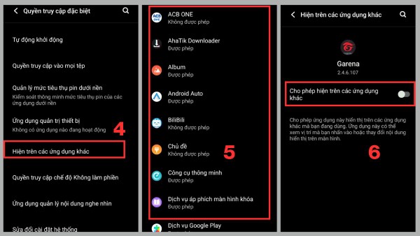 Tắt quyền hiển thị các ứng dụng lạ