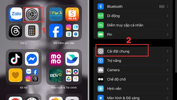 Chọn Cài đặt chung