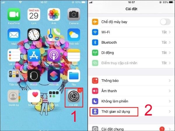 Chọn Thời gian sử dụng