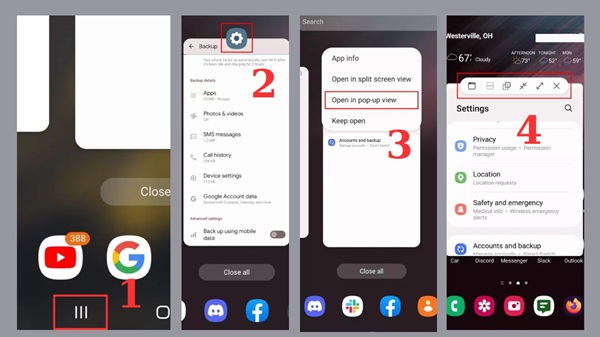Sử dụng chế độ Pop-up View để chia đôi màn hình