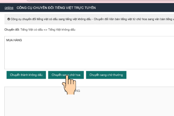 Sao chép và dán nội dung đang được viết toàn chữ hoa