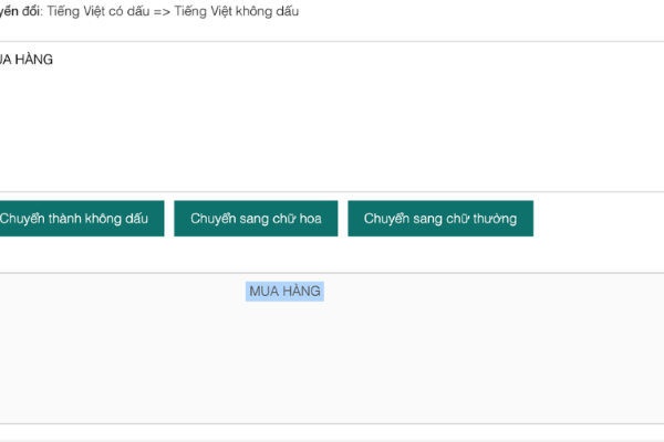 Chọn chuyển chữ hoa thành chữ thường và nhận kết quả