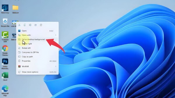 Chọn Set as desktop background