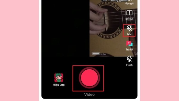 Nhấn nút tròn màu đỏ để thu âm và ghi hình