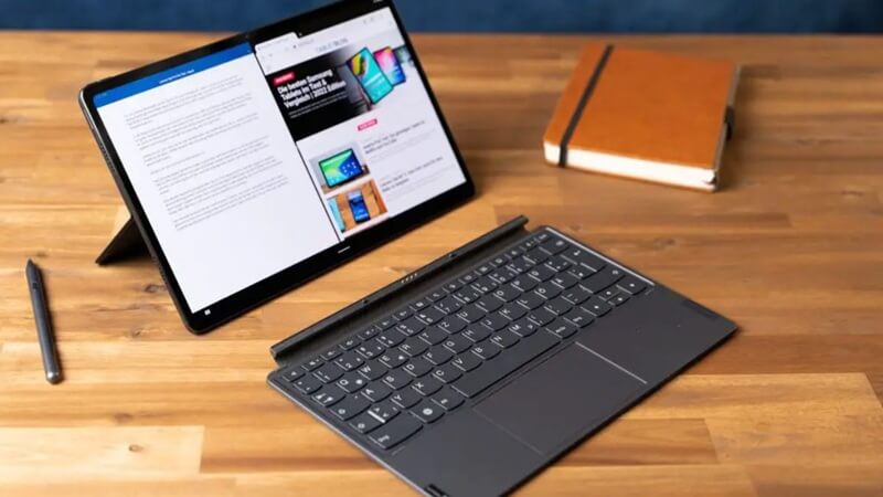 Máy tính bảng Samsung kết nối bàn phím với máy tính