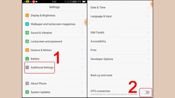 Mở Cài đặt trên máy tính bảng Samsung