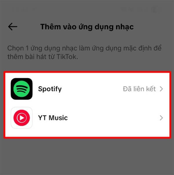 TikTok hiển thị danh sách nền tảng hỗ trợ