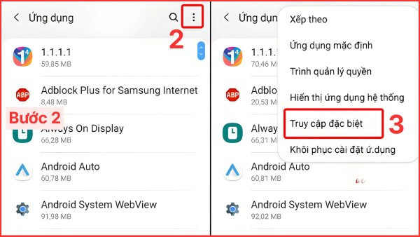 Chọn Truy cập đặc biệt