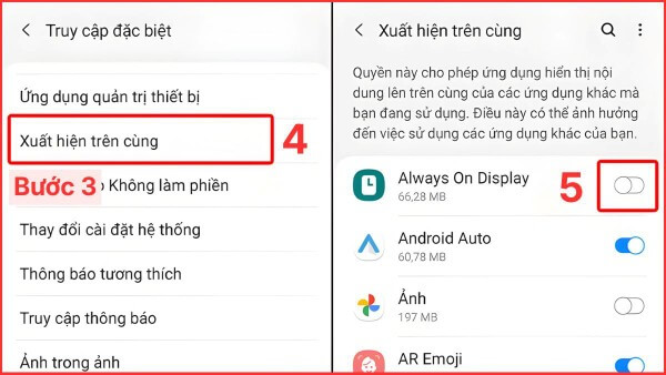 Chọn Xuất hiện trên cùng