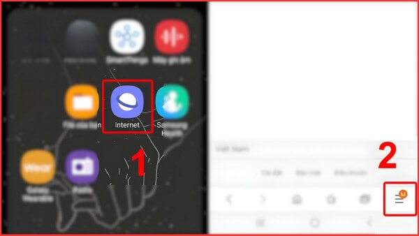 Nhấn biểu tượng Menu