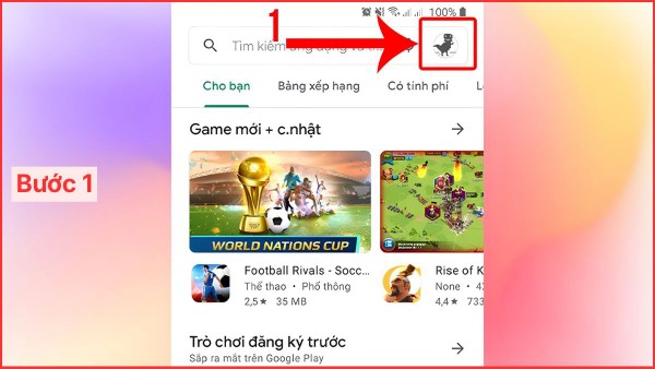 Nhấn biểu tượng hồ sơ