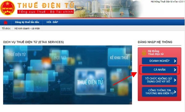 Truy cập trang web của Tổng cục Thuế