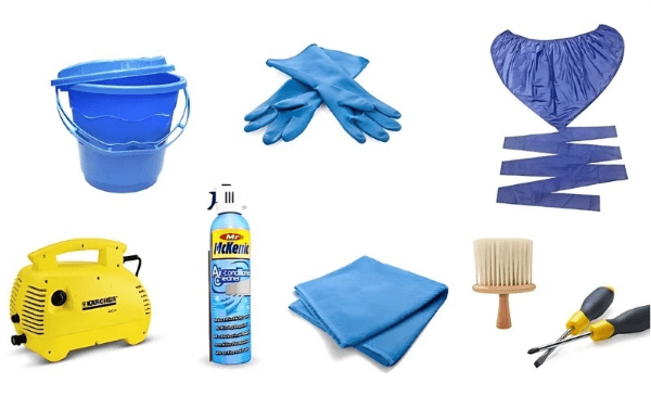 Những dụng cụ cần chuẩn bị khi vệ sinh máy lạnh tủ đứng