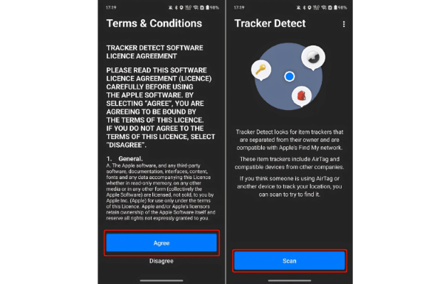 Tải ứng dụng “Tracker Detect” về điện thoại
